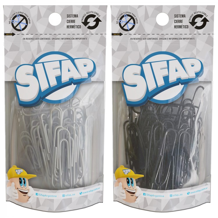 Clips forrado n6 x 50 u. (doypack) black & white